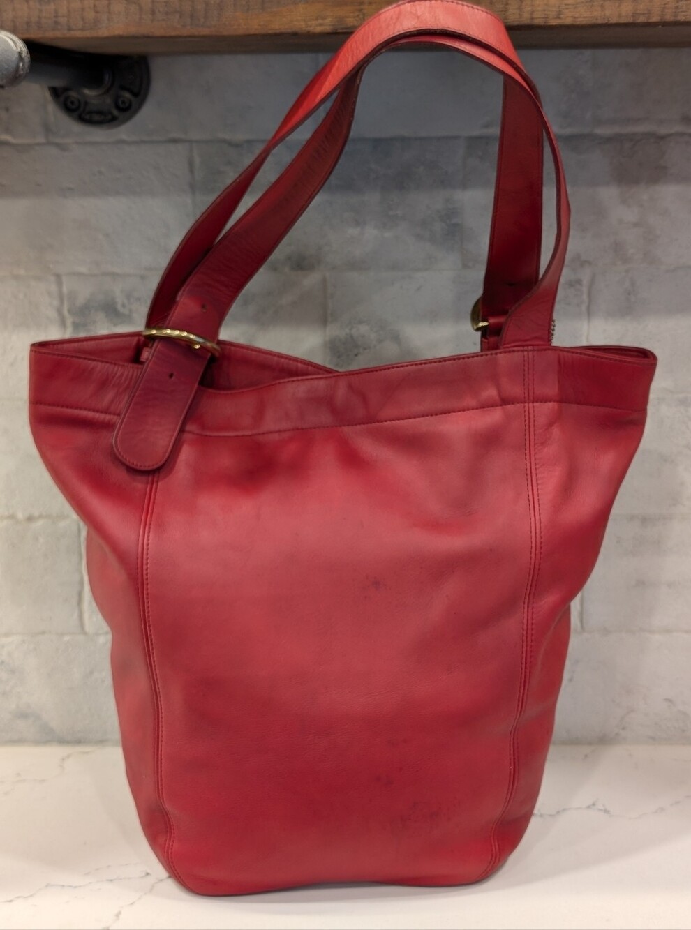 Coach Vintage XL Soho Duffel Tote - GUC - Red 18x14x8 Inches